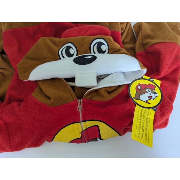 Buckeys Buc-ees Beaver Union Suit Mascot Costume Pajamas Hooded One Piece Y M/L - Picture 4 of 9